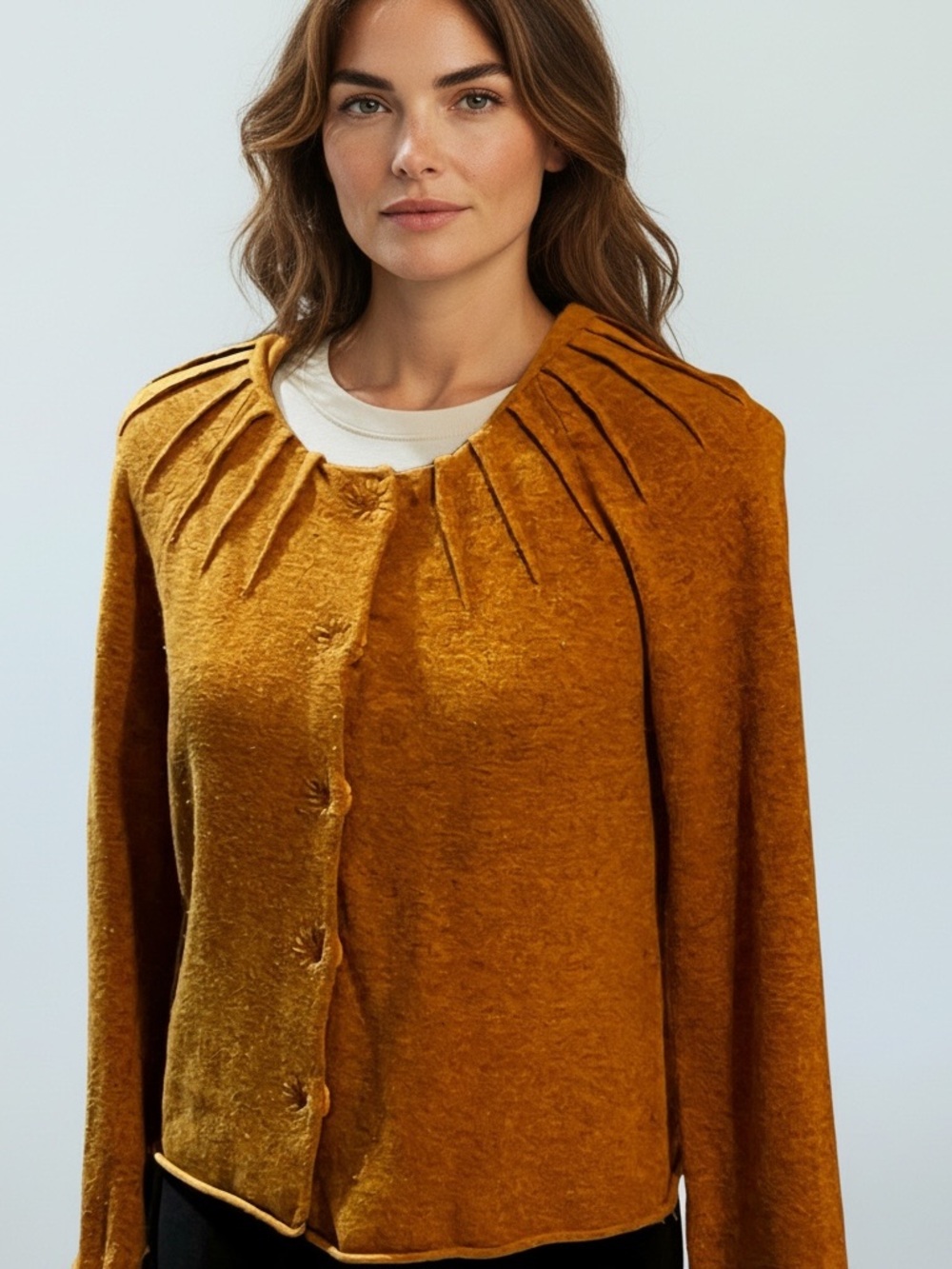 Anthropologie Charlie & Robin Fall Cardigan Sweater Cropped Button Up S small